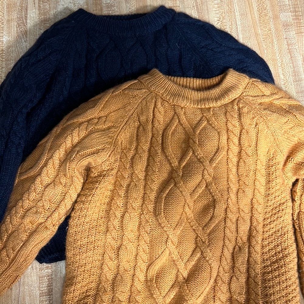 Cable knit sweaters